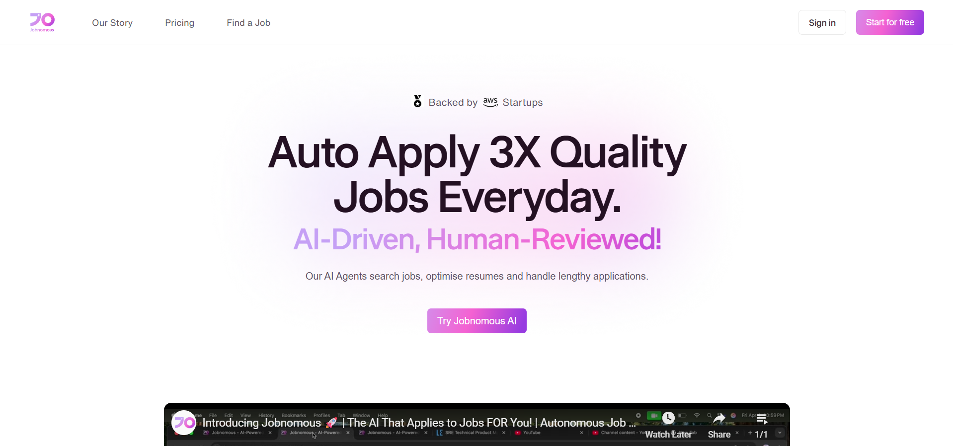 Jobnomous AI Agent Dashboard